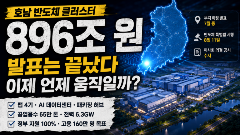 호남으로 모이는 896조 원 — 발표된 돈은 언제 움직이는가